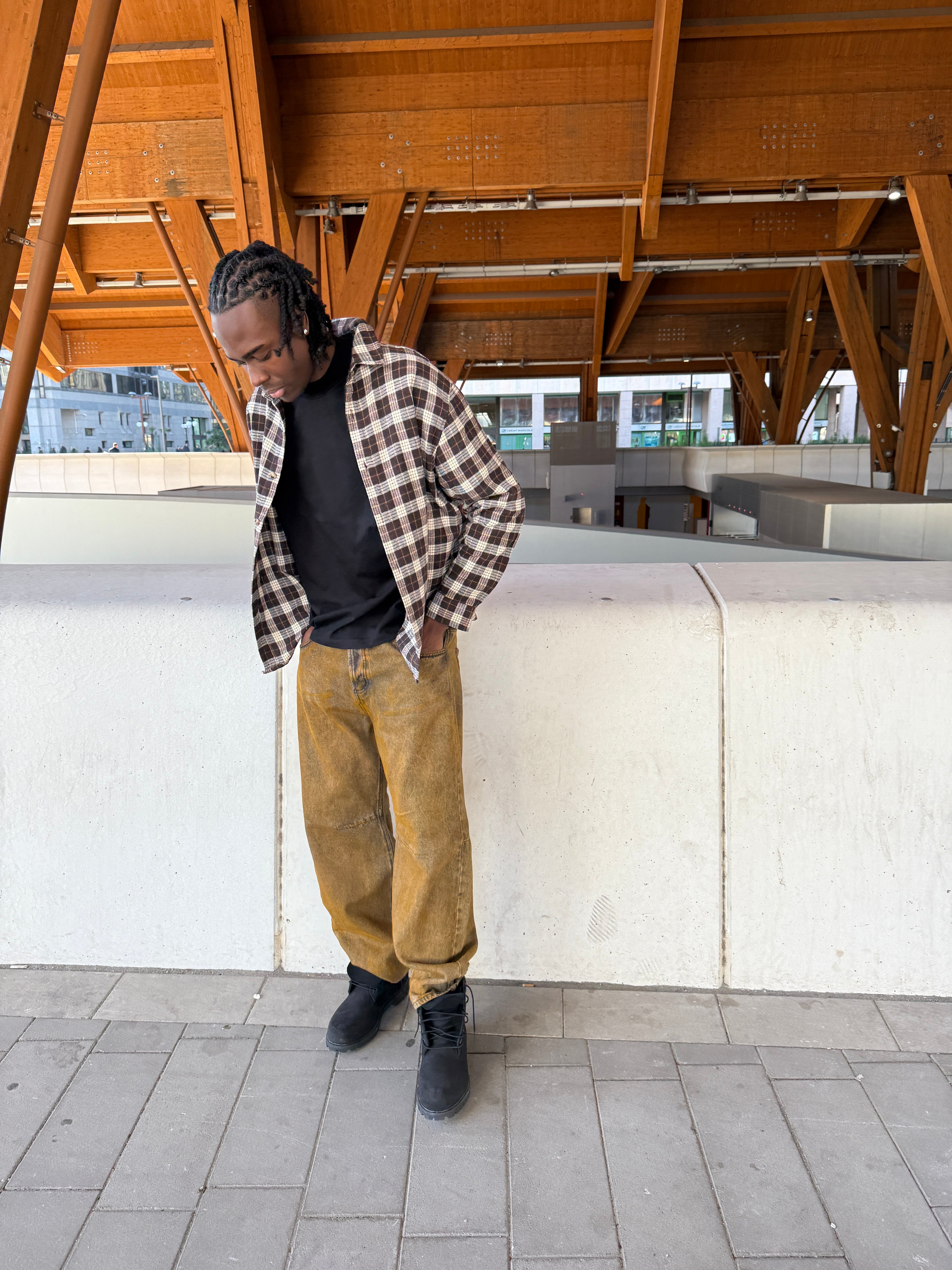 Camicia a quadri maniche lunghe