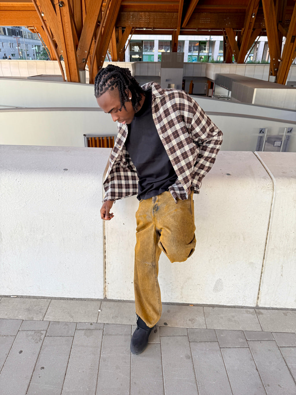 Camicia a quadri maniche lunghe