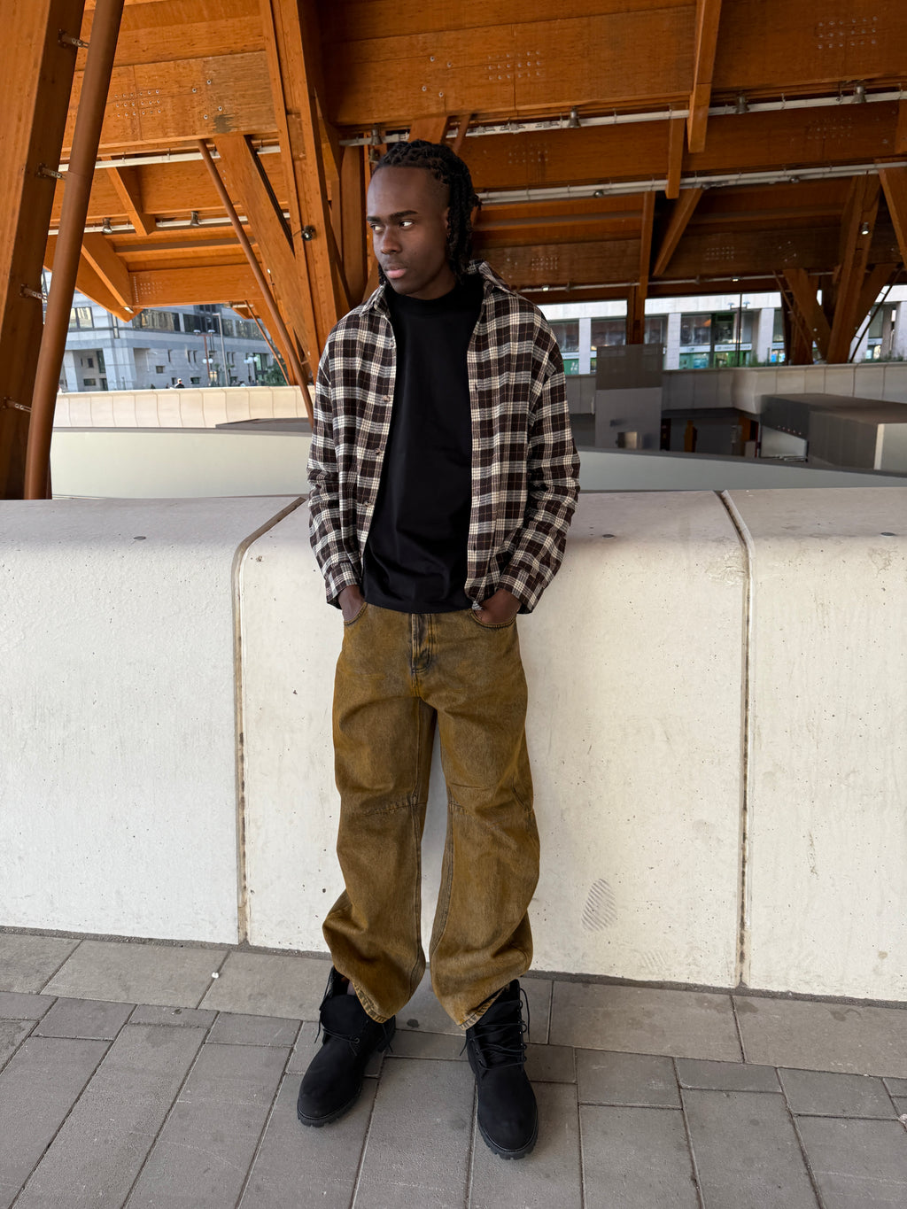 Camicia a quadri maniche lunghe