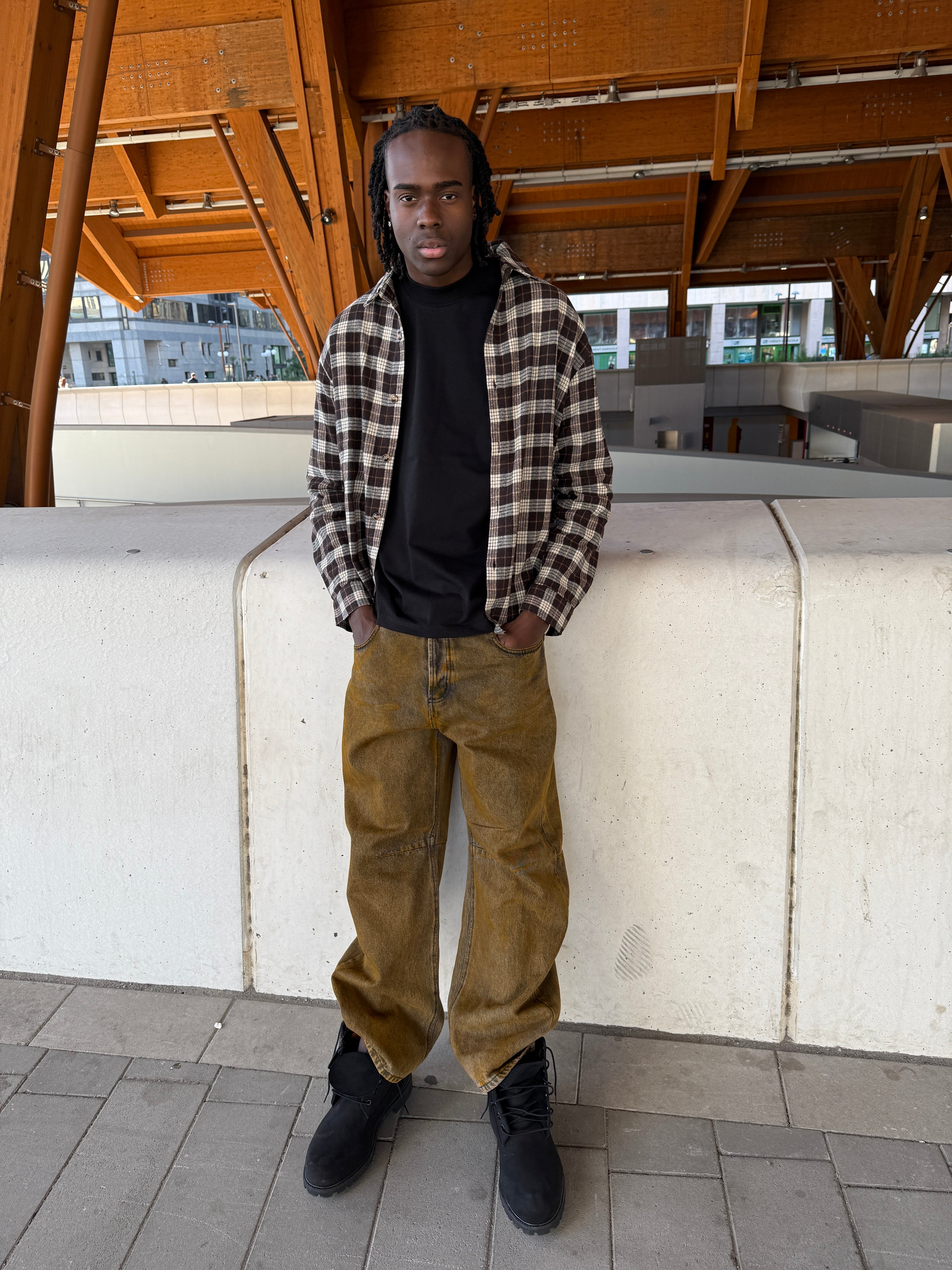 Camicia a quadri maniche lunghe